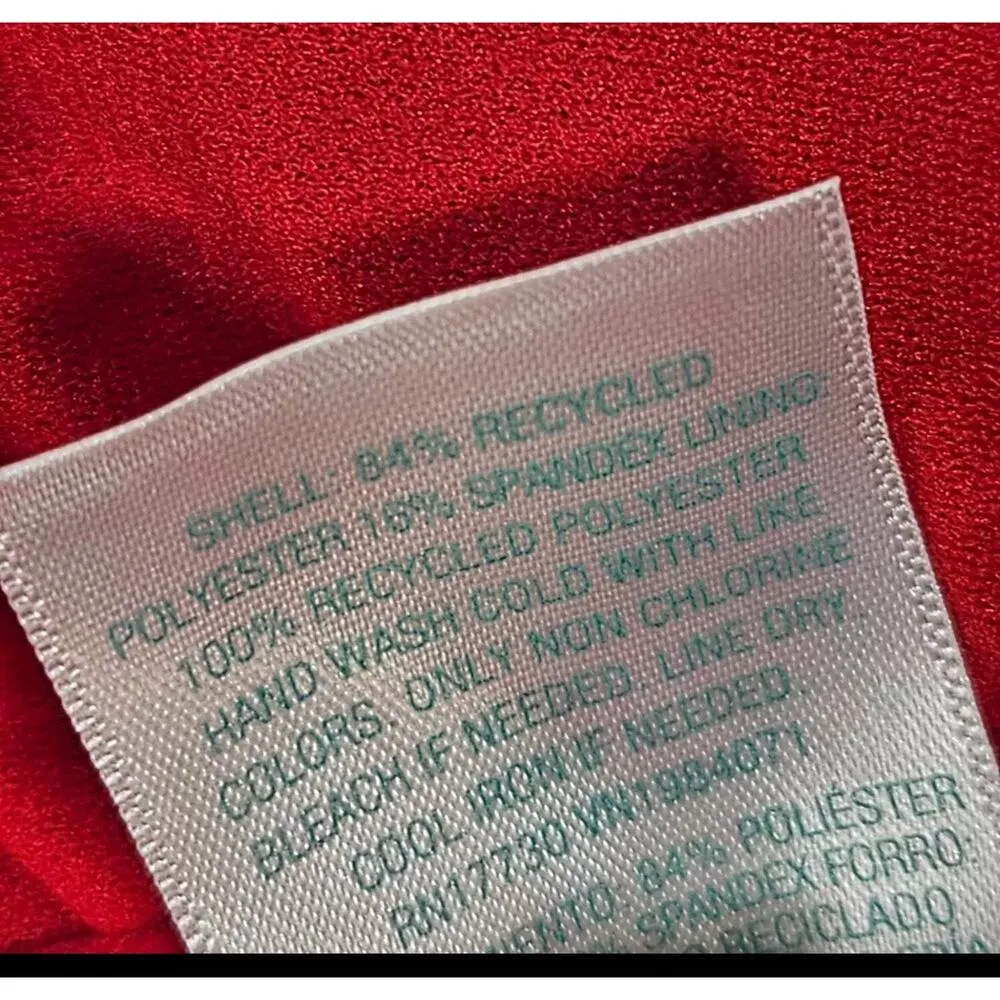 Kona Sol One Shoulder Flounce Bikini Top Removable Pads Red Womens Medium NWT - Image 4