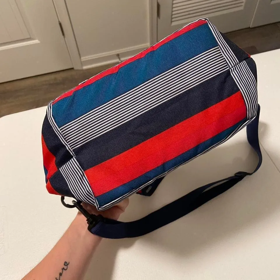 Old Navy striped crossbody handbag lunchbox insulated cooler travel picnic bag - Image 3