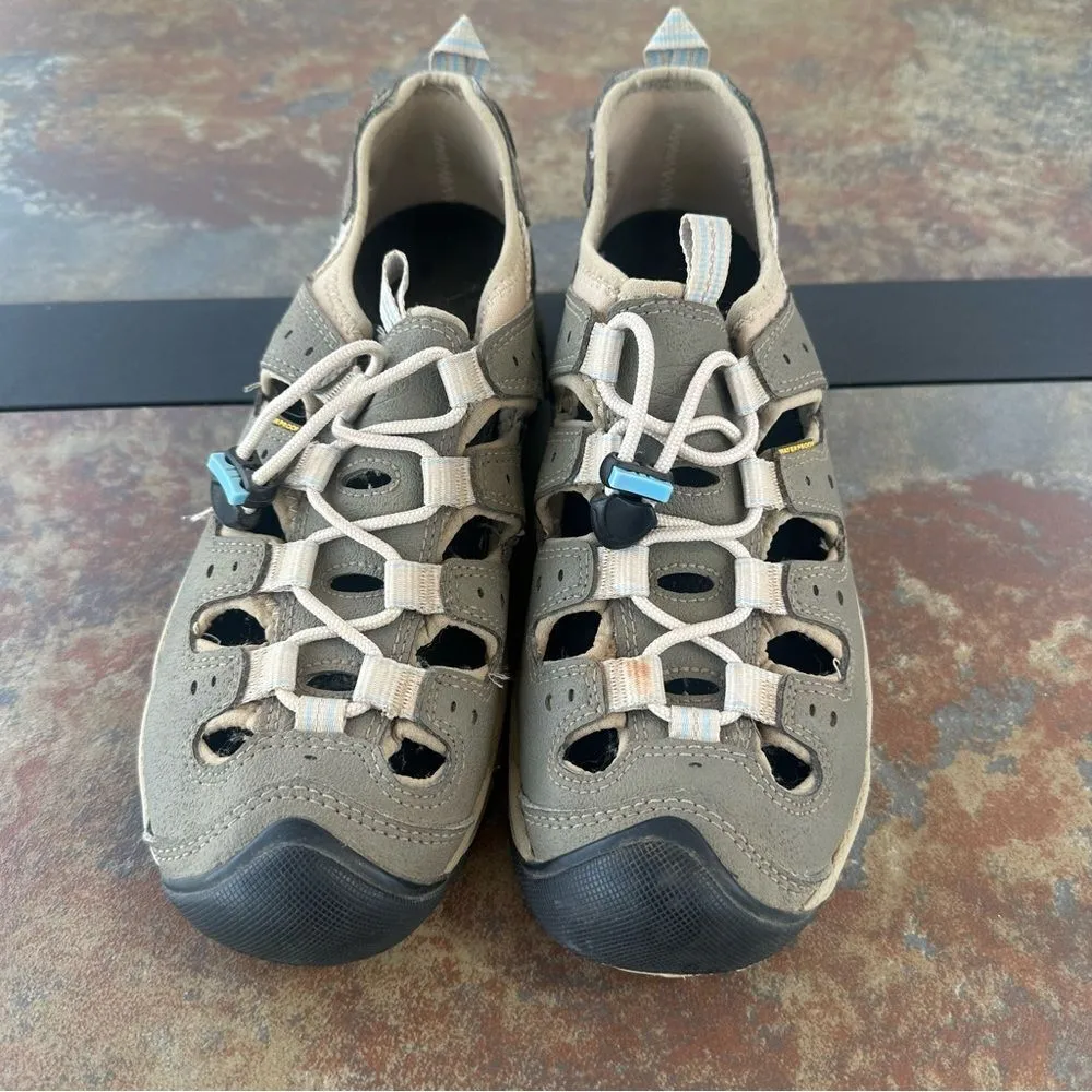 Keen Butte Hiking Fishermen Sandals Brindle Waterproof Tan 5237 BRAB Women Sz  9 - Image 4