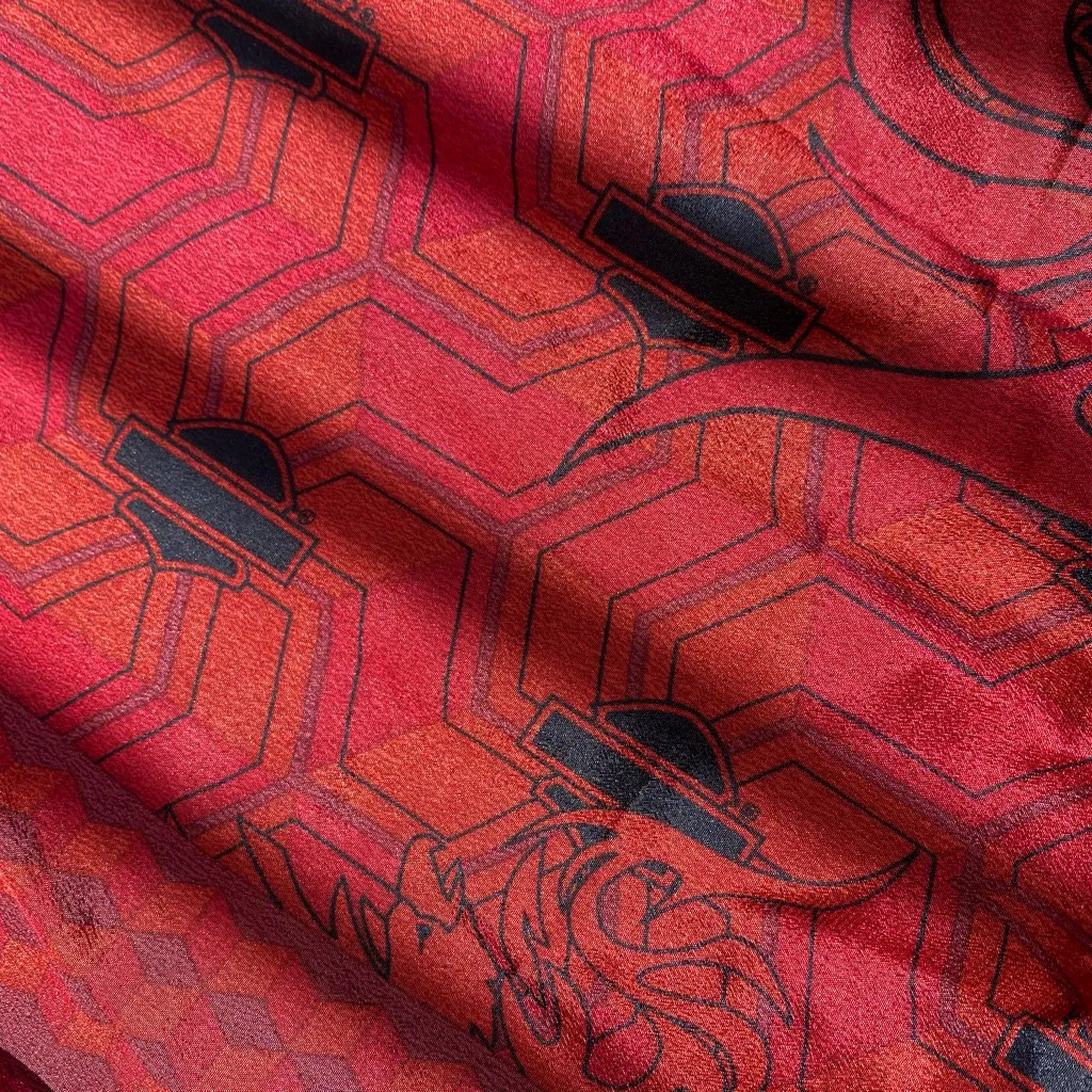 Harley Davidson Silk Scarf Red - Image 4