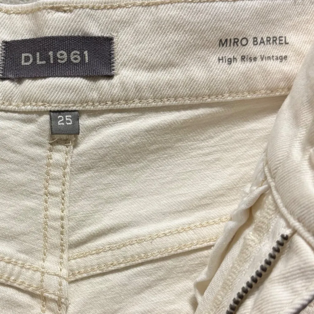 DL1961 Miro Barrel High Rise Crop Vintage Jeans Size 25 Frayed Hem - Image 6