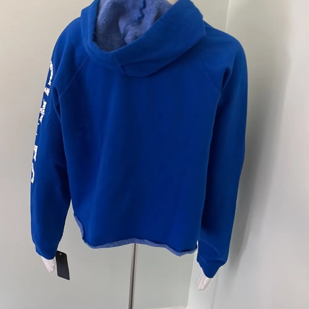 Women's Charlotte FC Destination Soccer Cropped Hoodie Blue Size XL - Image 6