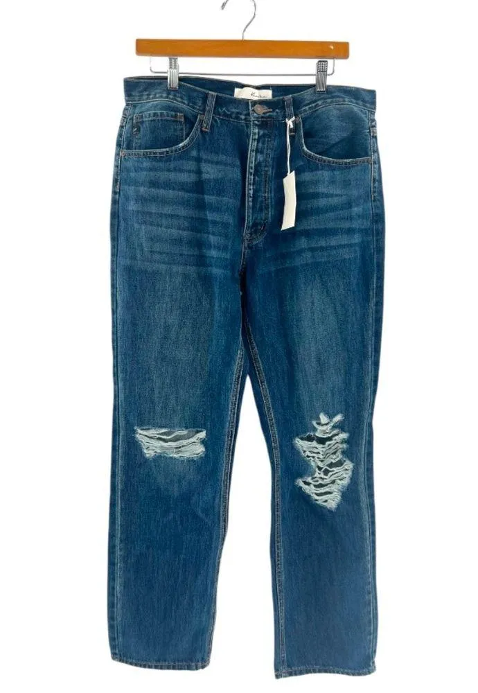 NWT Kancan 90’s boyfriend jeans distressed sz 31 Blue - Image 4