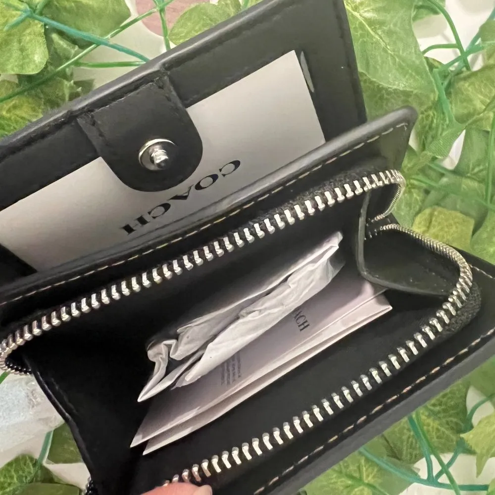 coach Snap Wallet With Tartan Plaid Print CC810 - Image 5