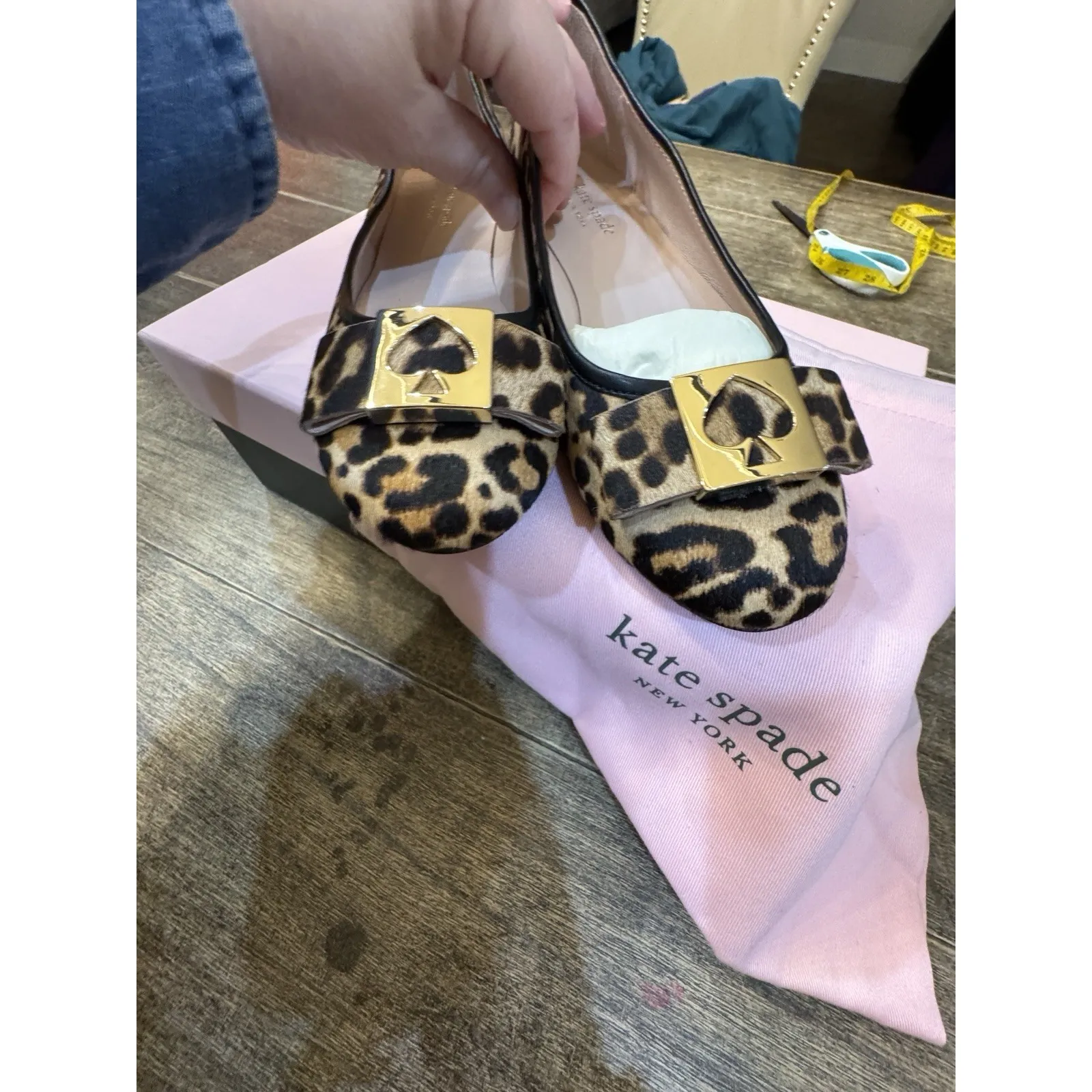 Kate Spade New York Maline Bow Ballet Flat Leopard Hair-calf Leather Slip On 6.5 - Image 8