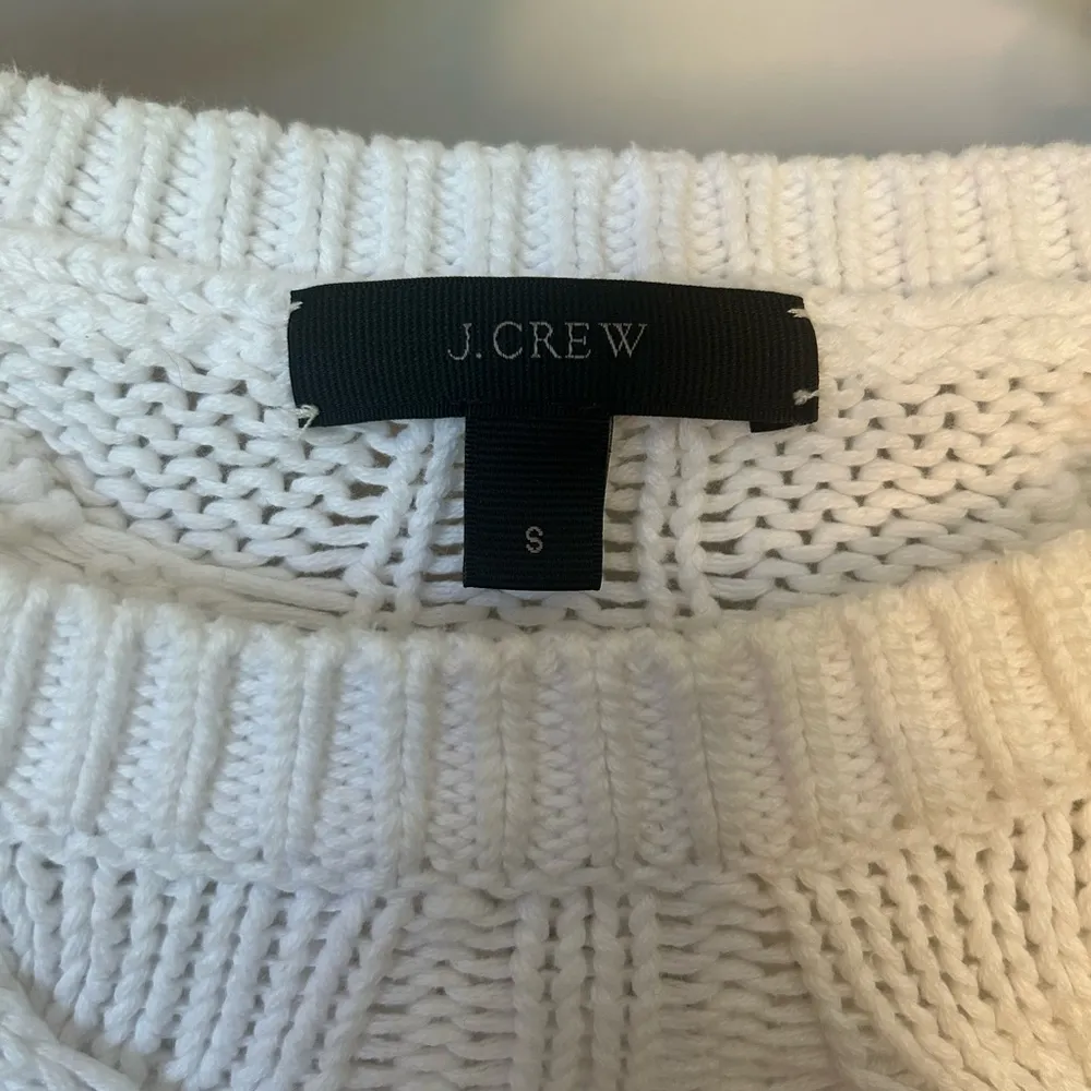 J.Crew NWOT  white cable knit cotton Sweater size small - Image 3