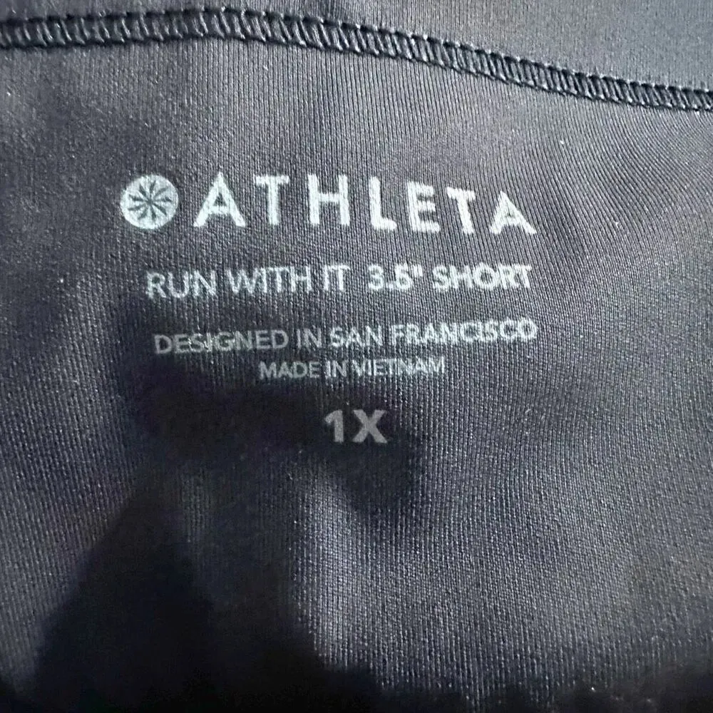 ATHLETA | Run With It Solid Black Running Shorts Reflective 3.5" Short | Size 1X - Image 9