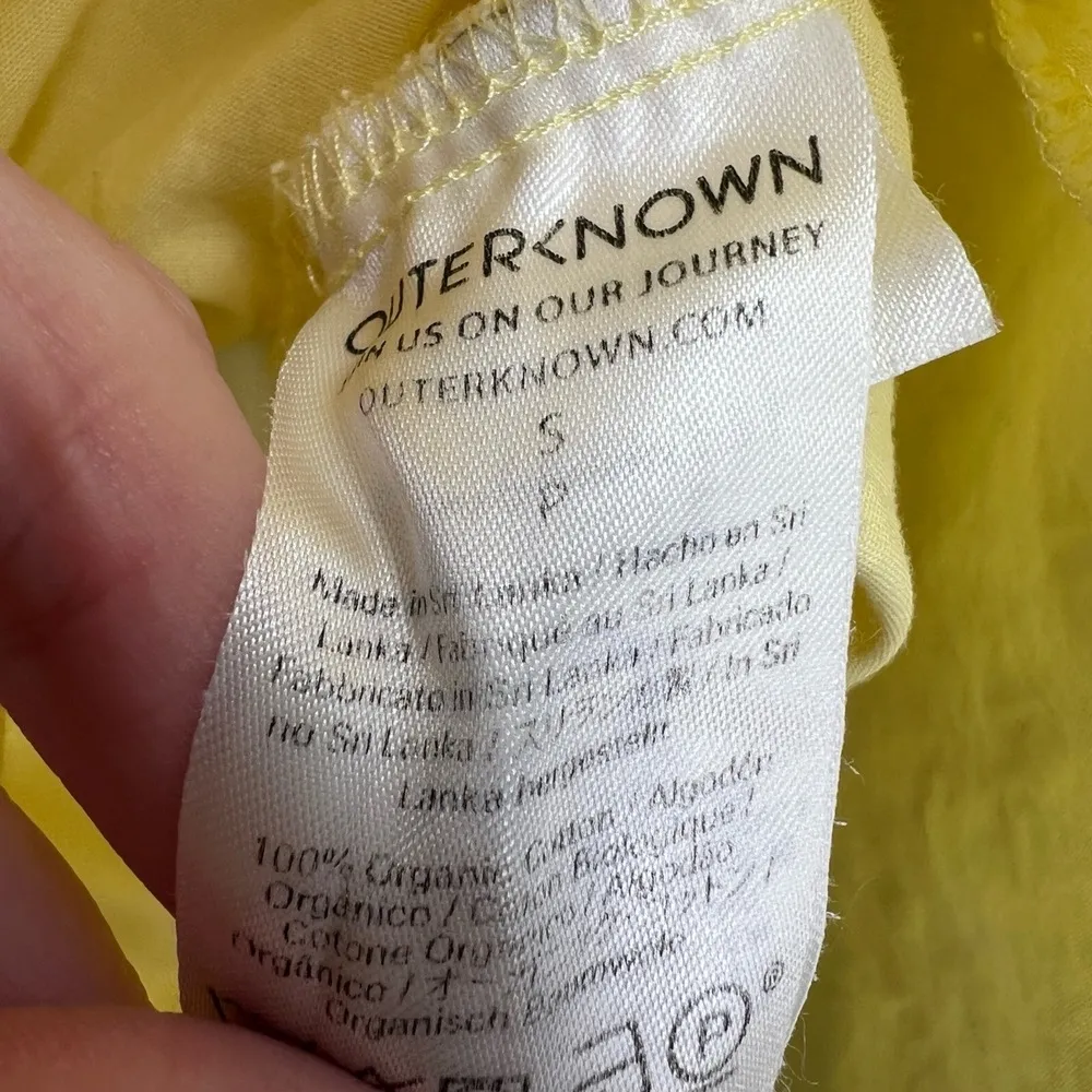 Outerknown Womens Shirt Yellow Button Up Long Sleeve Organic Cotton Small - Image 4