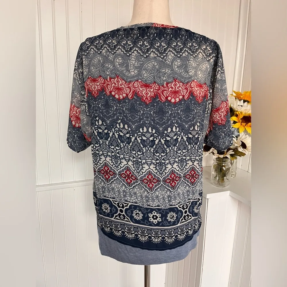 Multiples Bohemian Shortsleeved Multicolored Top - Image 3