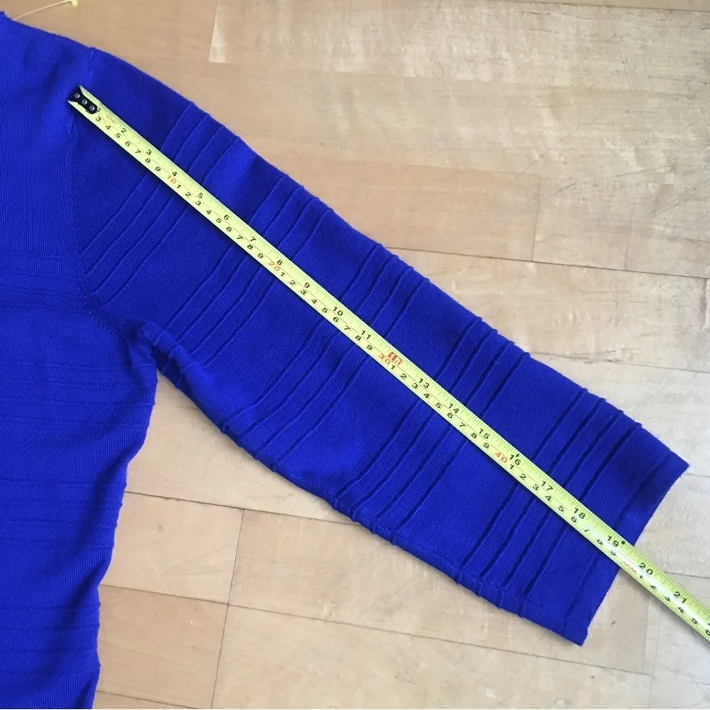 Spense Knits Scoop Neck Ribbed Stripe Sweater, Lightweight, Royal Blue, Size XXL - Image 10