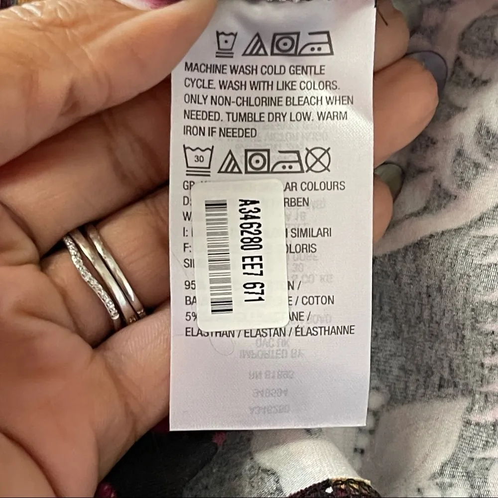 DENIM & CO | Paisley Print Long Sleeve T-shirt Sz XS - Image 5