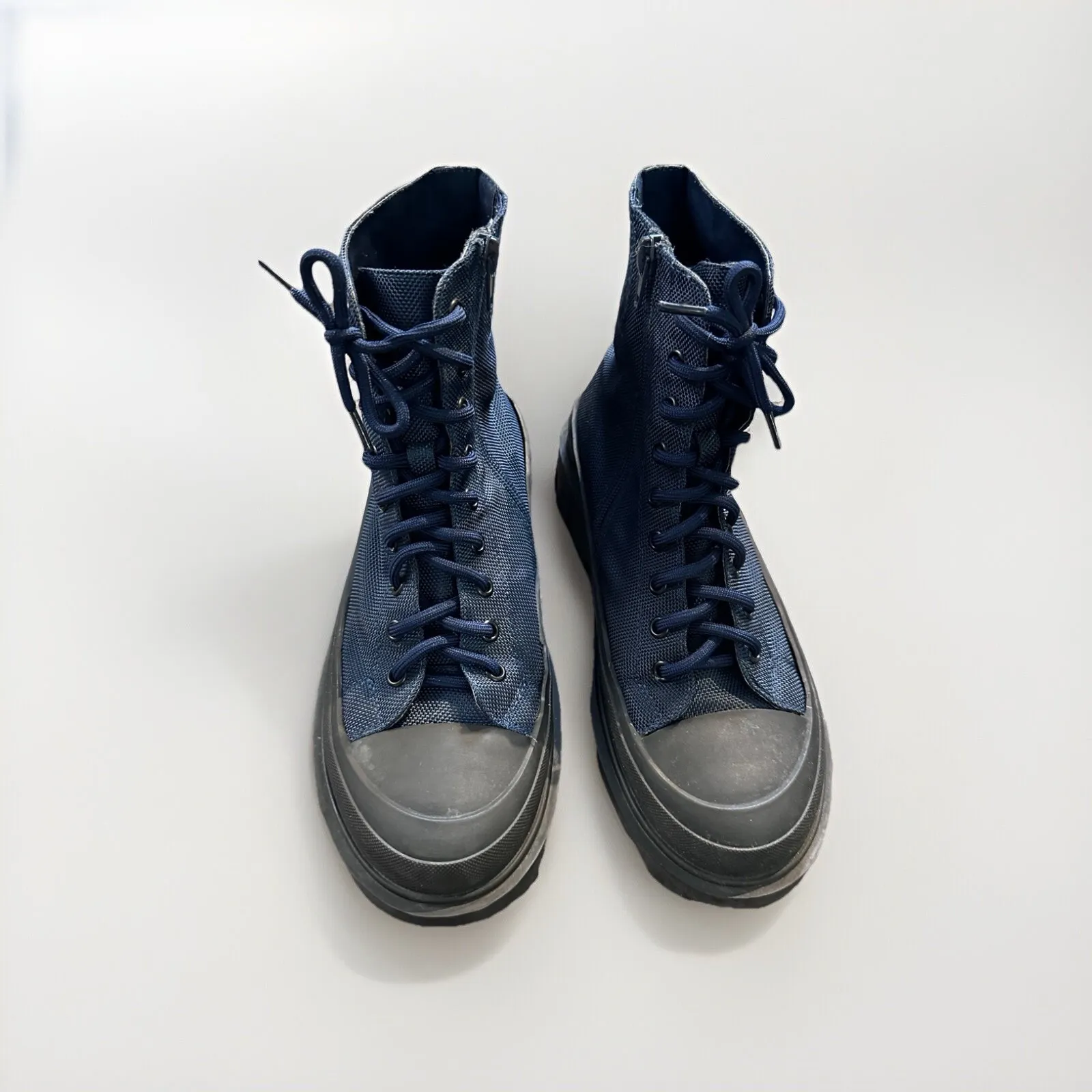 Jeffrey Campbell Women Hikes Blue Canvas Festival Platform Combat Boots size 8.5 - Image 3