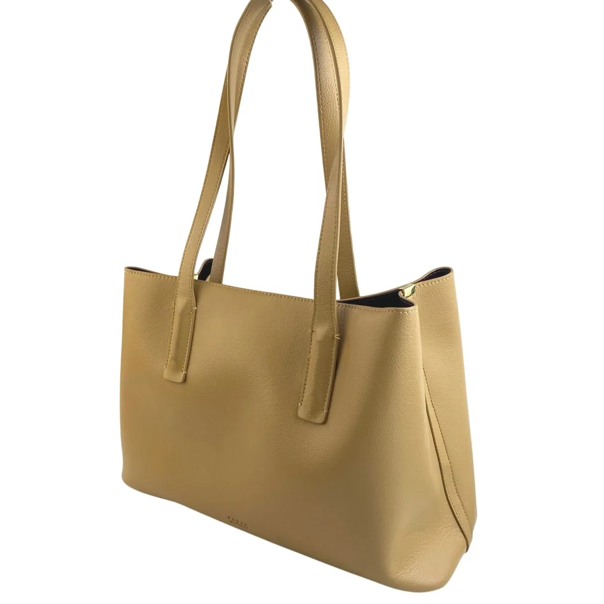 Freja New York Linnea Yellow Faux Leather Vegan Laptop Tote Shoulder Handbag OS - Image 2
