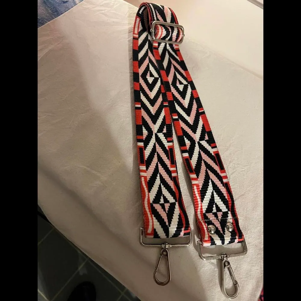 Stylish Geometric Pattern Crossbody Strap Pink - Image 3