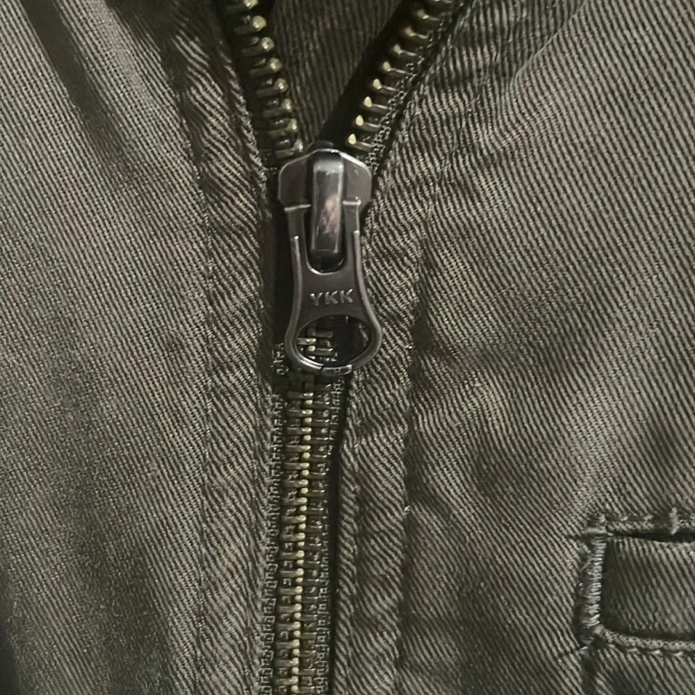 J.Jill Utility Jacket Womens Medium Olive Green Zipper Chore Barn Casual Cinched - Image 4