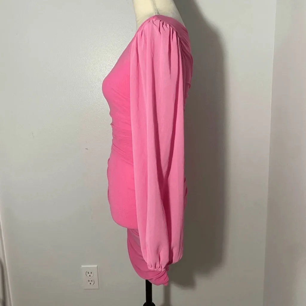 Hello Molly Vibrant Pink One-Shoulder Dress - Image 5