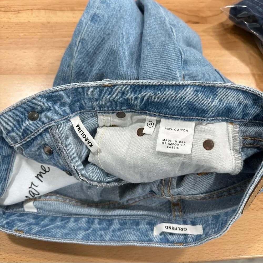 GRLFRND Karolina Frayed High Rise Feel Right Jeans 29 NWT classic preppy - Image 11