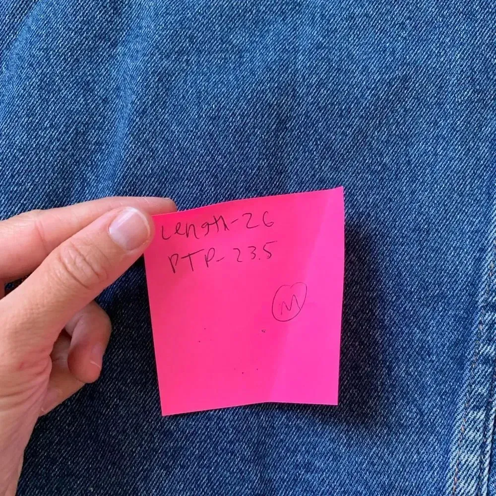 VTG Eddie Bauer Denim Jacket Jean Jacket Bomber Blue Cotton Size M - Image 10