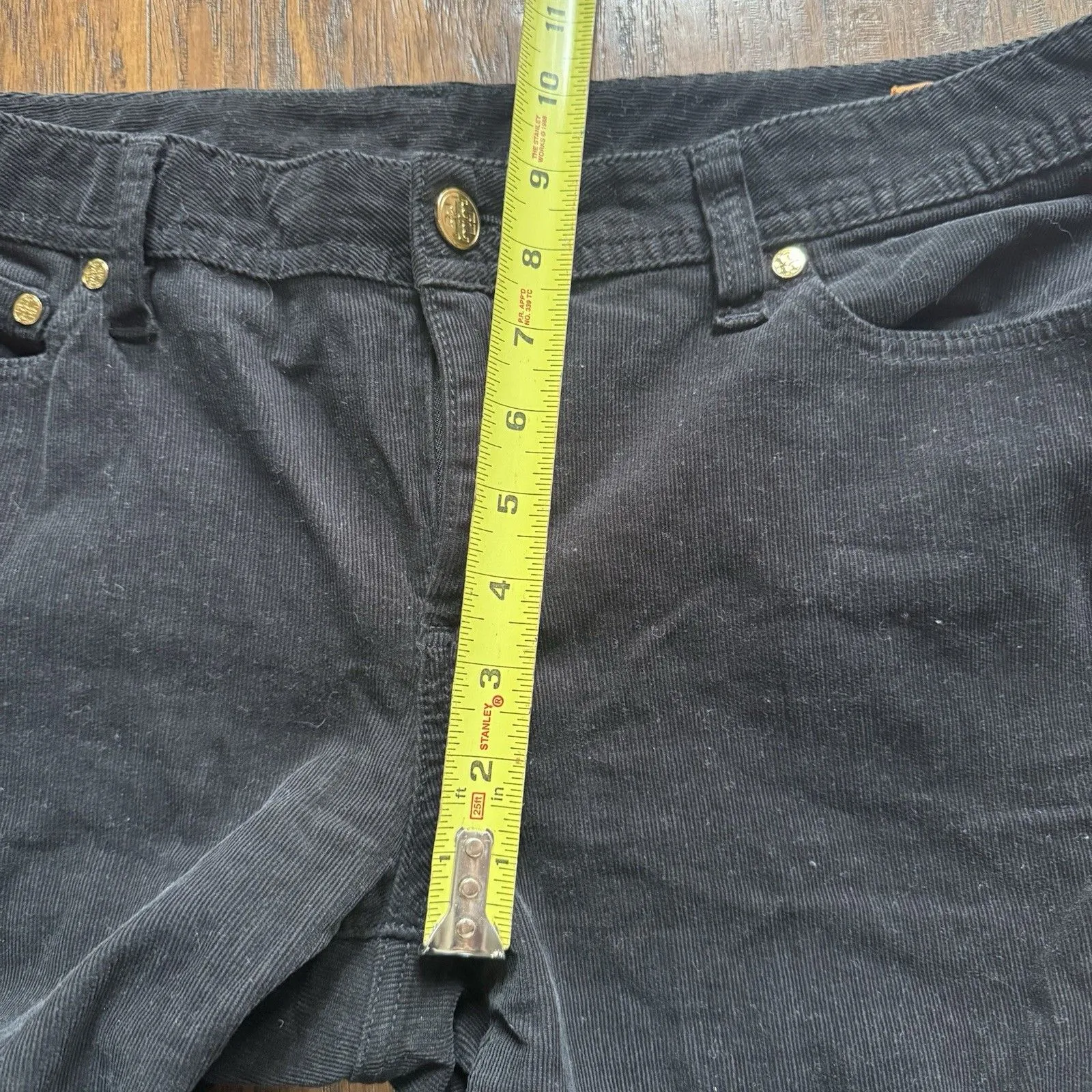 Tory Burch Corduroy Pants Size 32 Black Ivy Super Skinny Winter Fall - Image 6