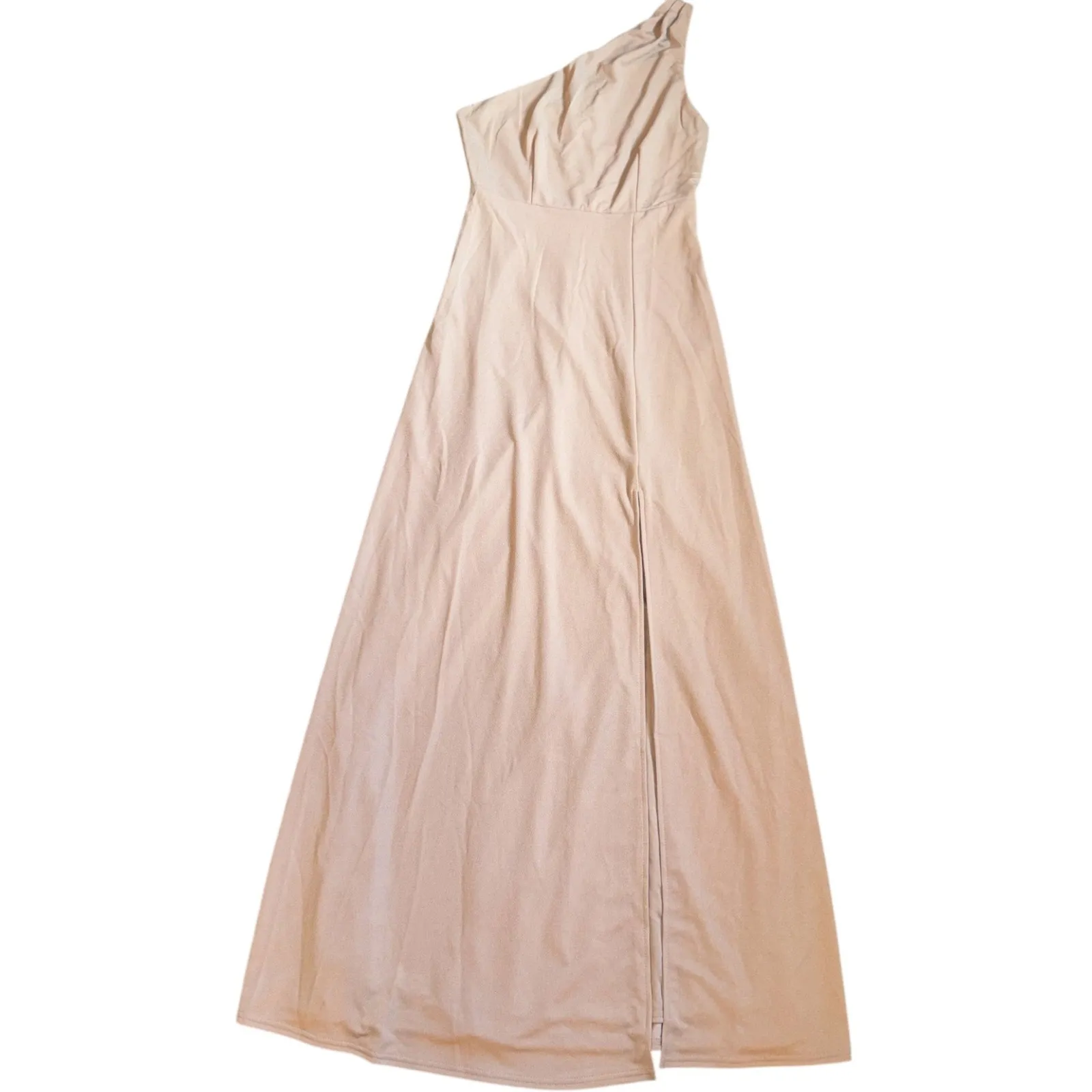 NWT Birdy Grey Kira Taupe One Shoulder Maxi Dress Bridesmaid‎ Formal Gown Small - Image 3