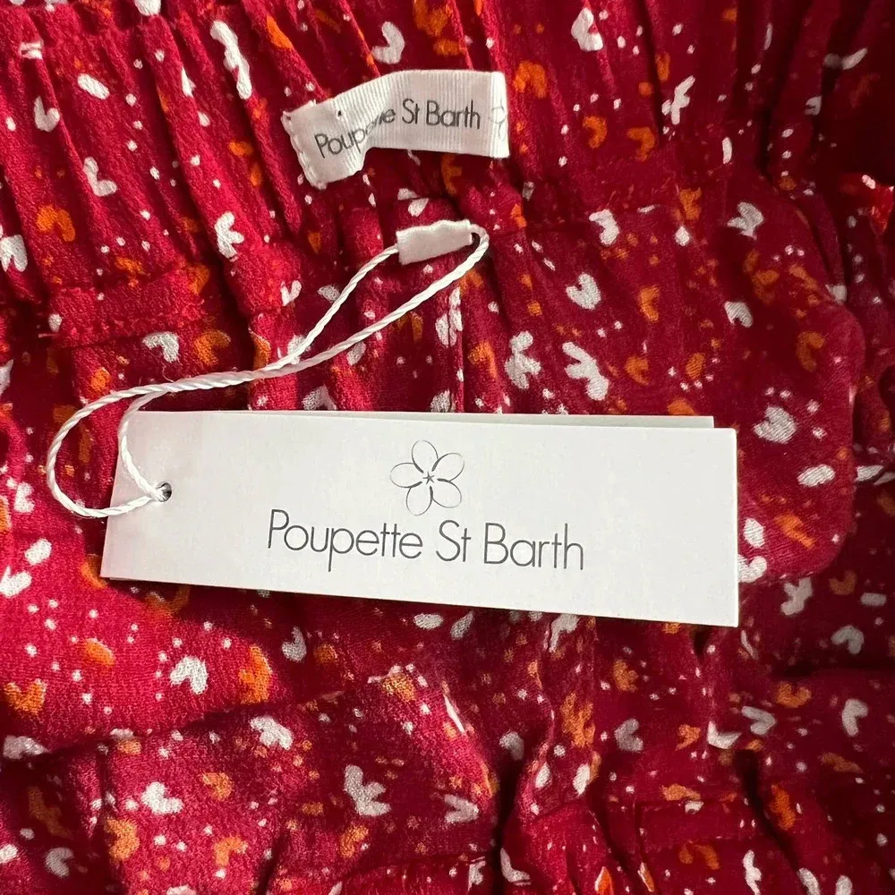 Poupette St Barth Red Sky Rayon Georgette Foe Printed Pants Size US XS‎ - Image 10