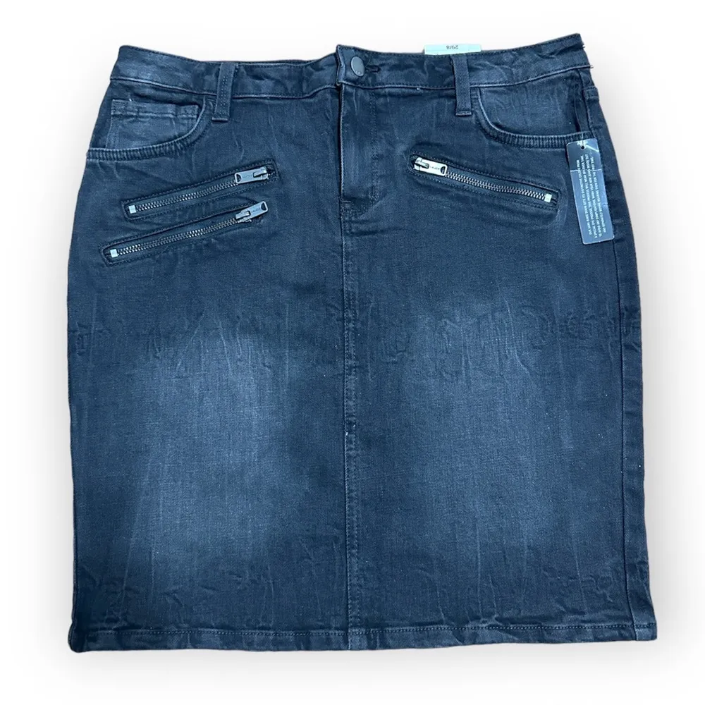 Ana Womens Black/Gray Denim Midi Skirt NWT - Image 3