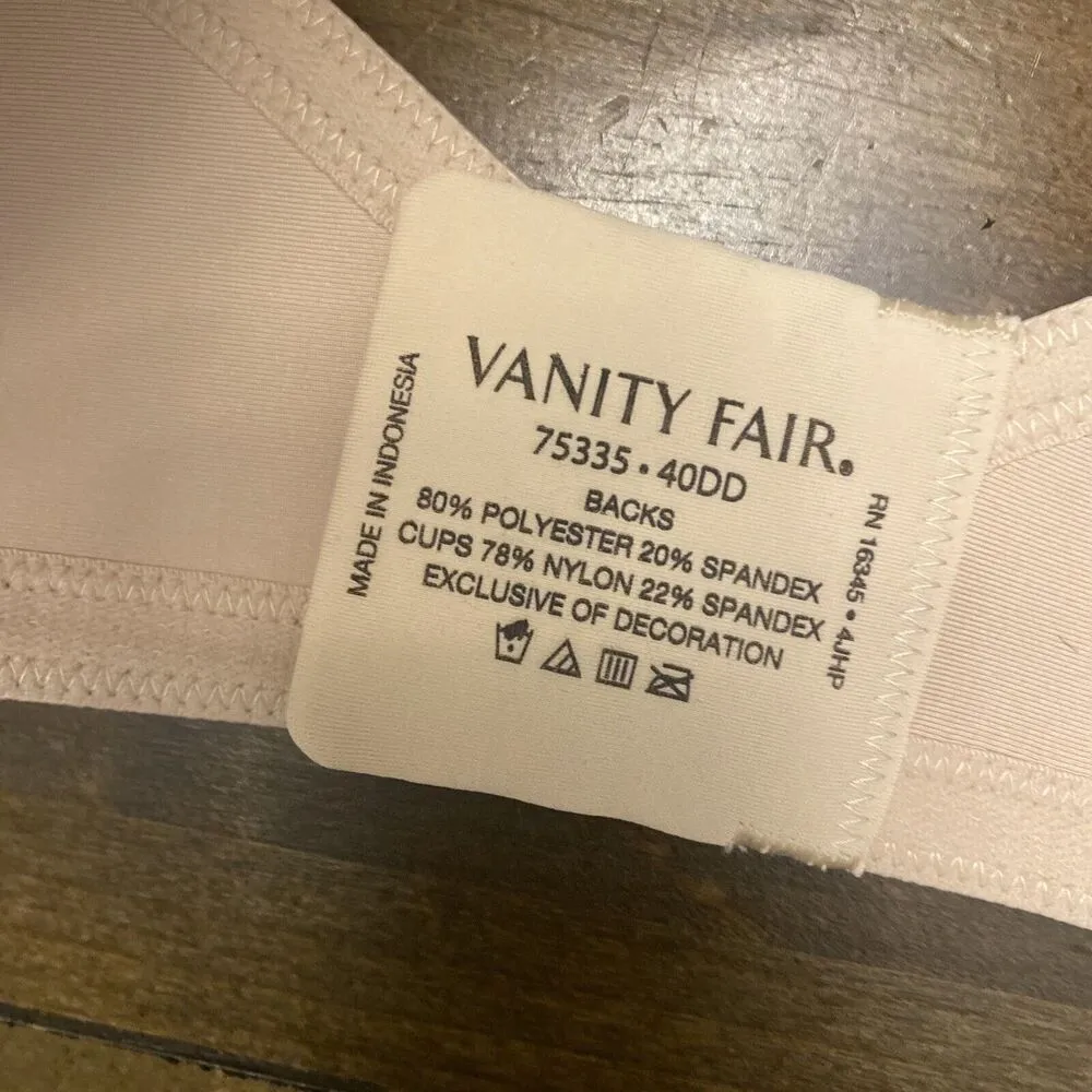 Vanity Fair‎ Body Caress Full Coverage Tan Bra 40DD NEW - Image 9
