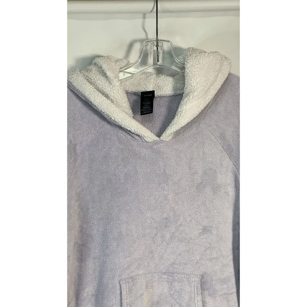 Disney Women's Fleece Soft Robe Hoodie Purple Fux Fur Long Sleeve Large - Image 5