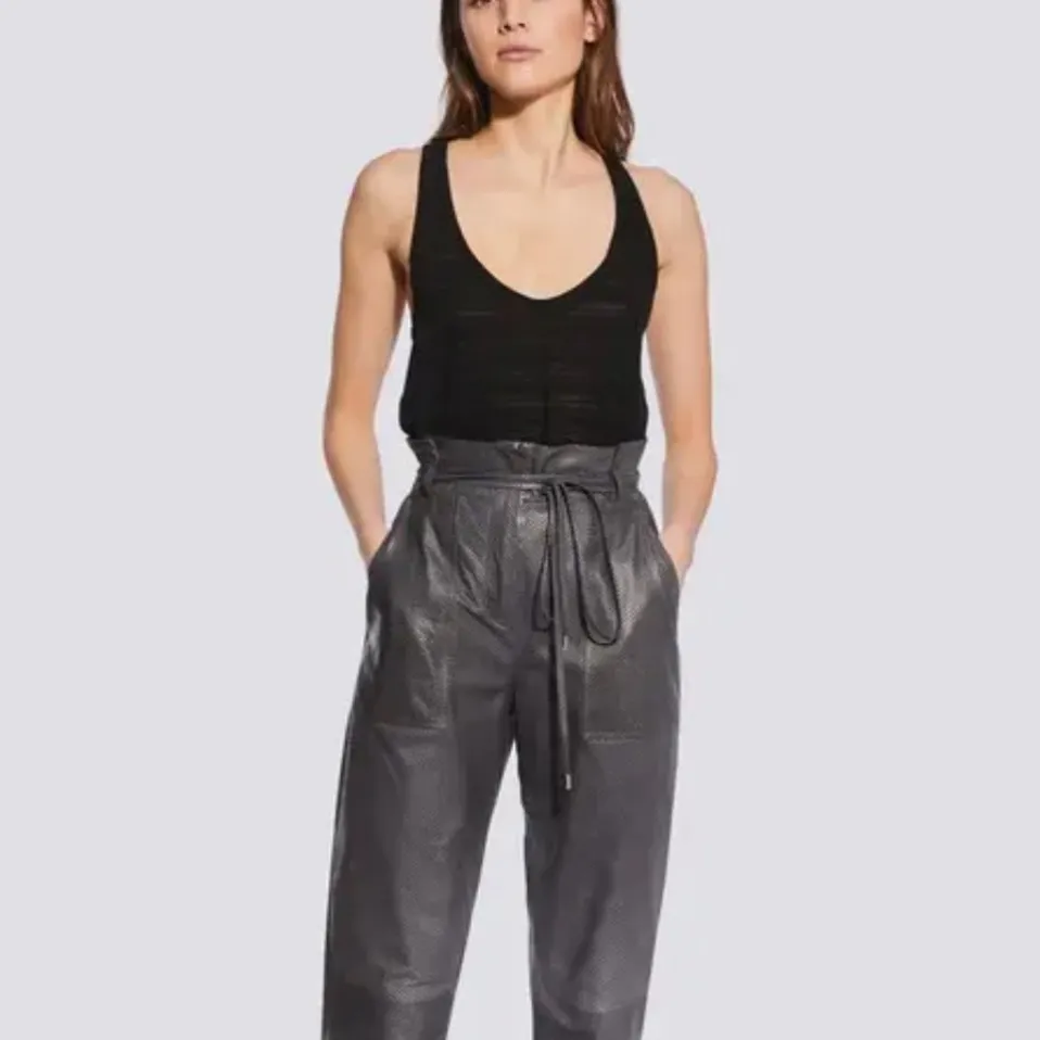 IRO Paris Mollie Burnout Scoop neck Tank Top Black XS $140 - Image 3