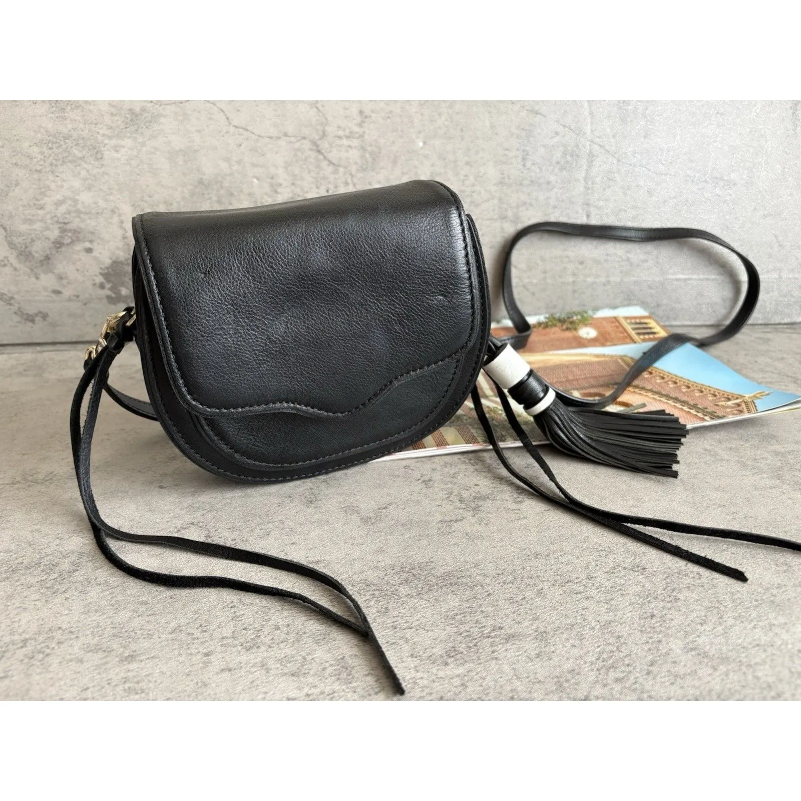 $299 REBECCA MINKOFF Mini Suki CROSSBODY BAG Leather y2k 90s Tassel - Image 5