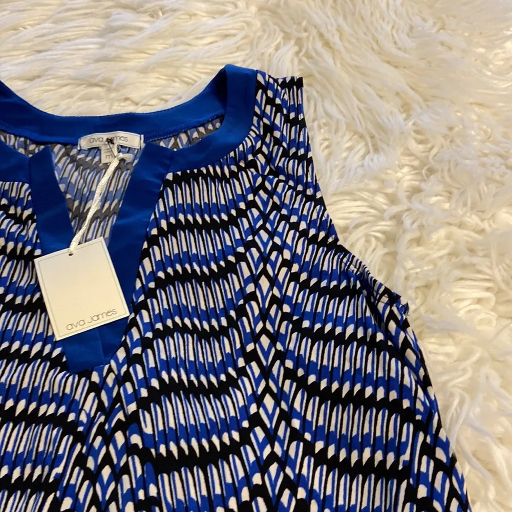Ava James Shirt size M length 25” bust 30” brand new color blue white black - Image 10