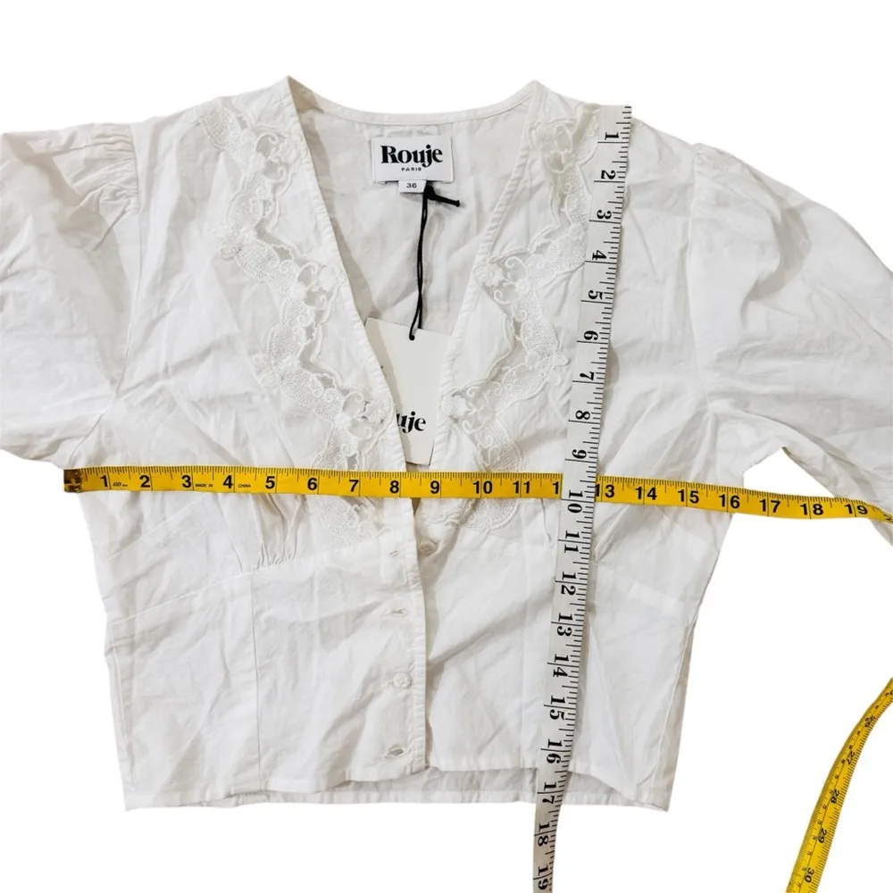 Rouje 100% cotton White Blouse NEW Size 4 - Image 7