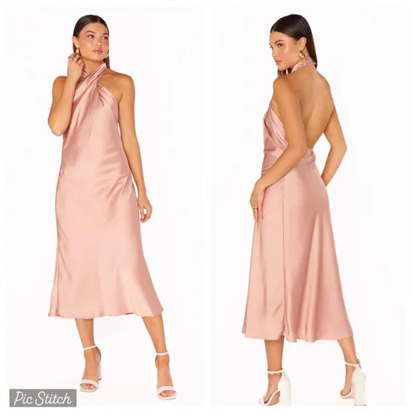 Beautiful New Show Me Your Mumu Jasmine Luxe Satin MIDI Dress! - Image 2