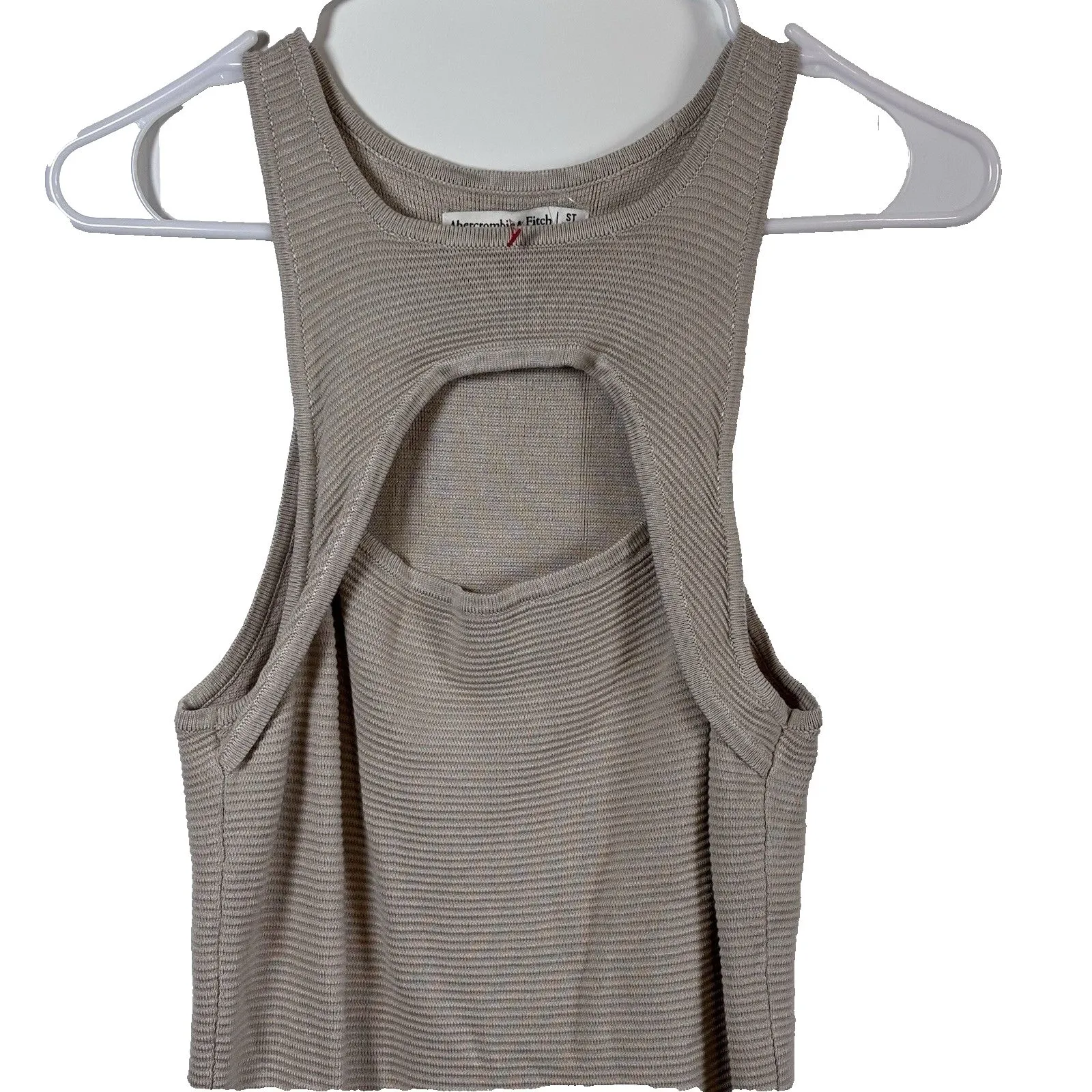 Abercrombie Fitch Knit Ribbed Sleeveless Mini Sweater Dress Chest Cutout Size ST - Image 2