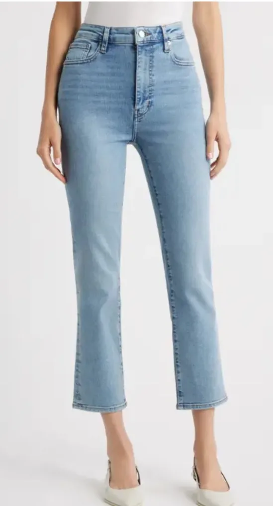 Frame The Reboot High Waist Crop Flare Jeans in Blue Sz 27 - Image 1