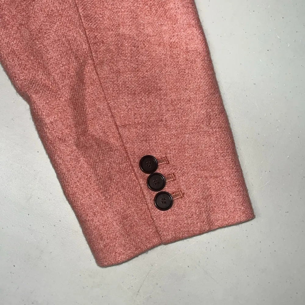 LOFT Ann Taylor Plus Size 16 Pink Wool Blend Double Breasted Blazer Jacket - Image 5