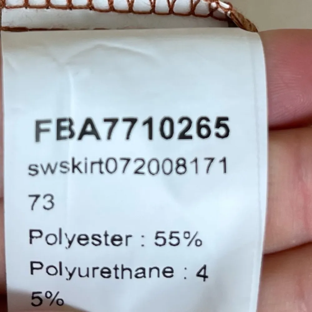 Faux Leather Medium Asymmetrical Camel Faux Wrap Mini Skirt Brown - Image 8