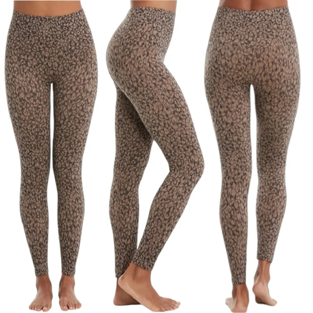Spanx Look At Me Now Leggings in Mini Leopard Size XL Full Length Shape Wear - Image 3