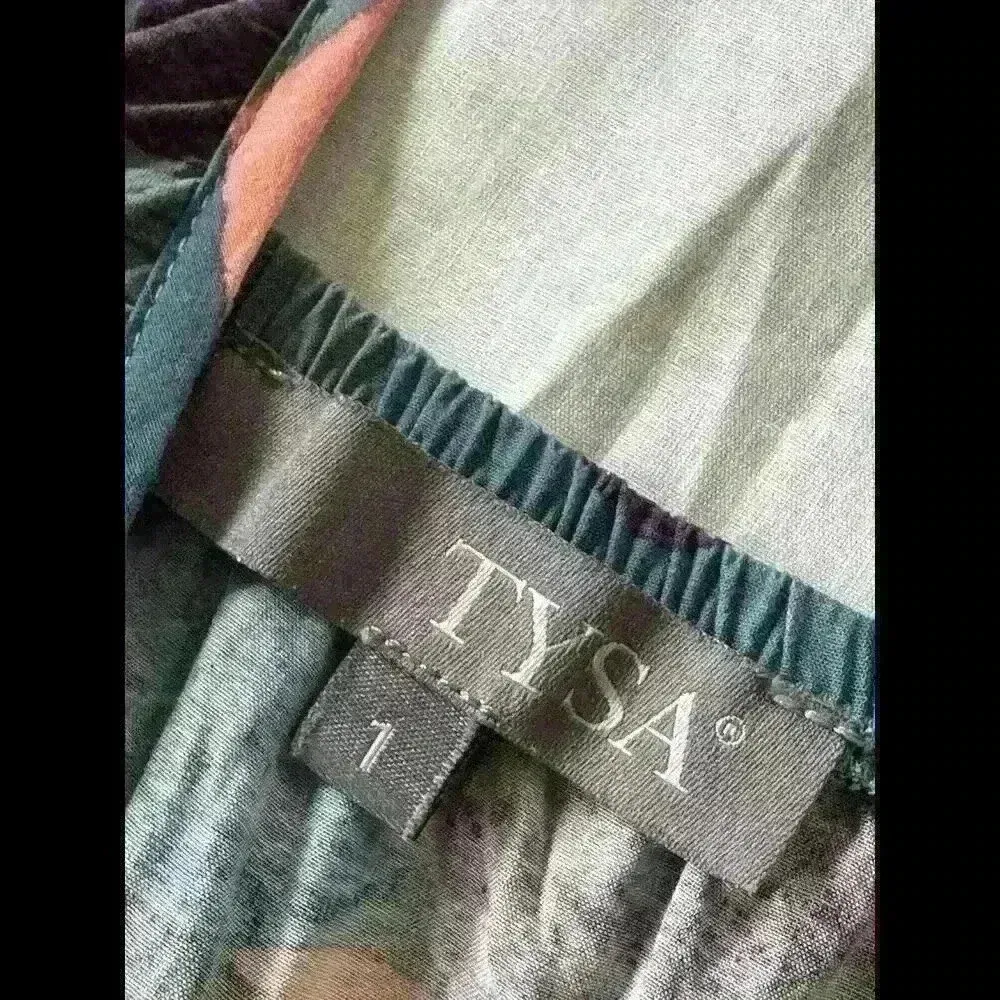 Tysa Jumpsuit Size 1 | Abstract Print Drawstring Romper | Boho Lounge Festival Green - Image 5