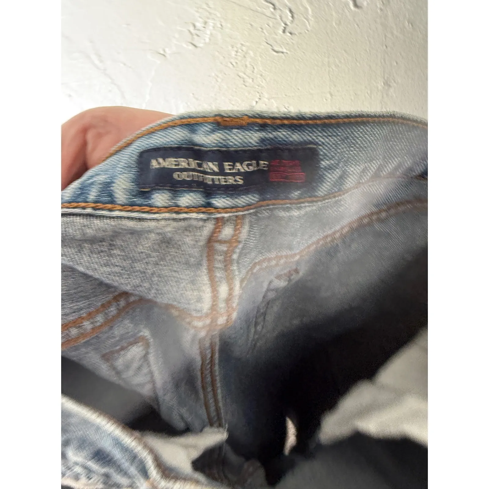 American Eagle Outfitters Vintage Y2k Baggy Jeans Light Wash Bootcut Size 10 - Image 8