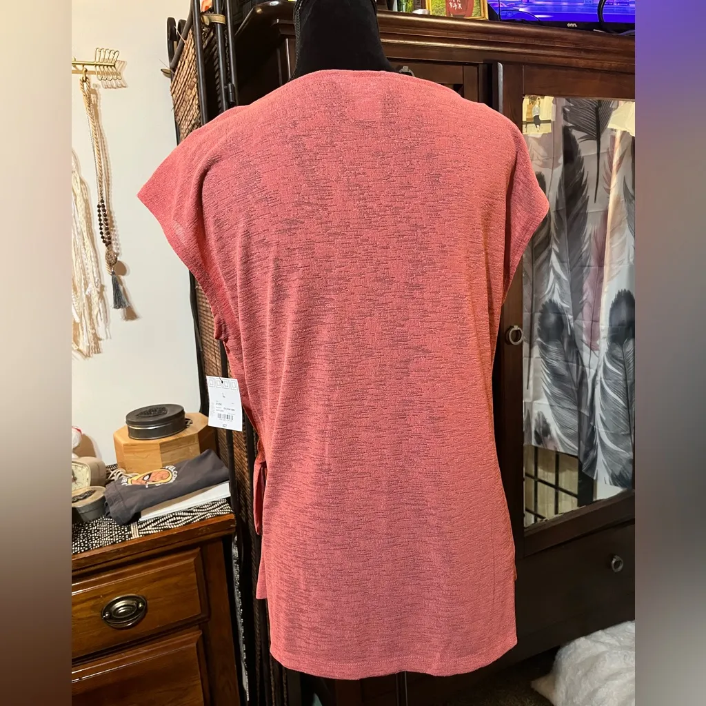 Liz Claiborne Studio Pink Sleeveless Knit Casual Side Tie Top - Image 4