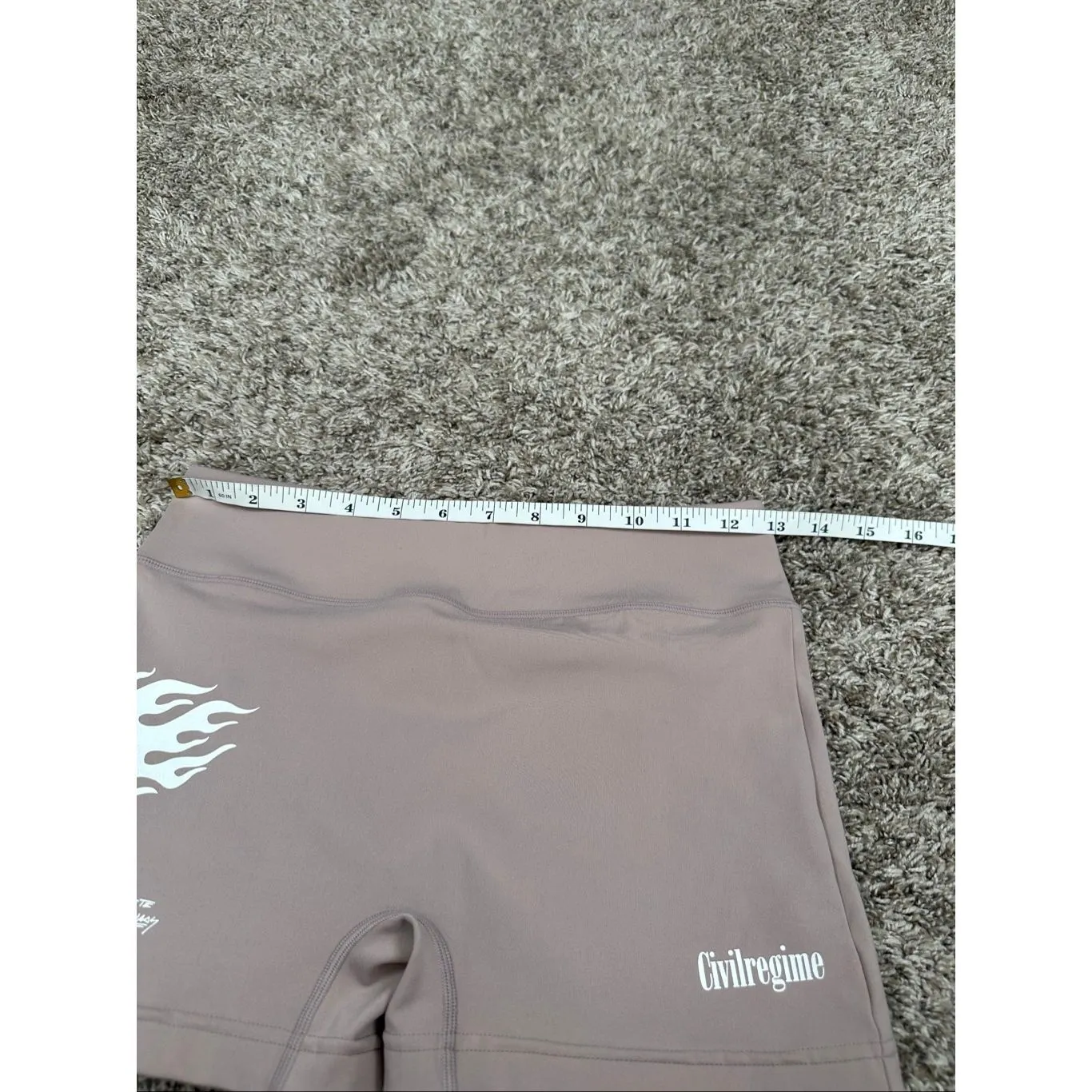 Civil regime darc sport ash pink mauve flame rose print spandex gym short size M Size M - Image 4