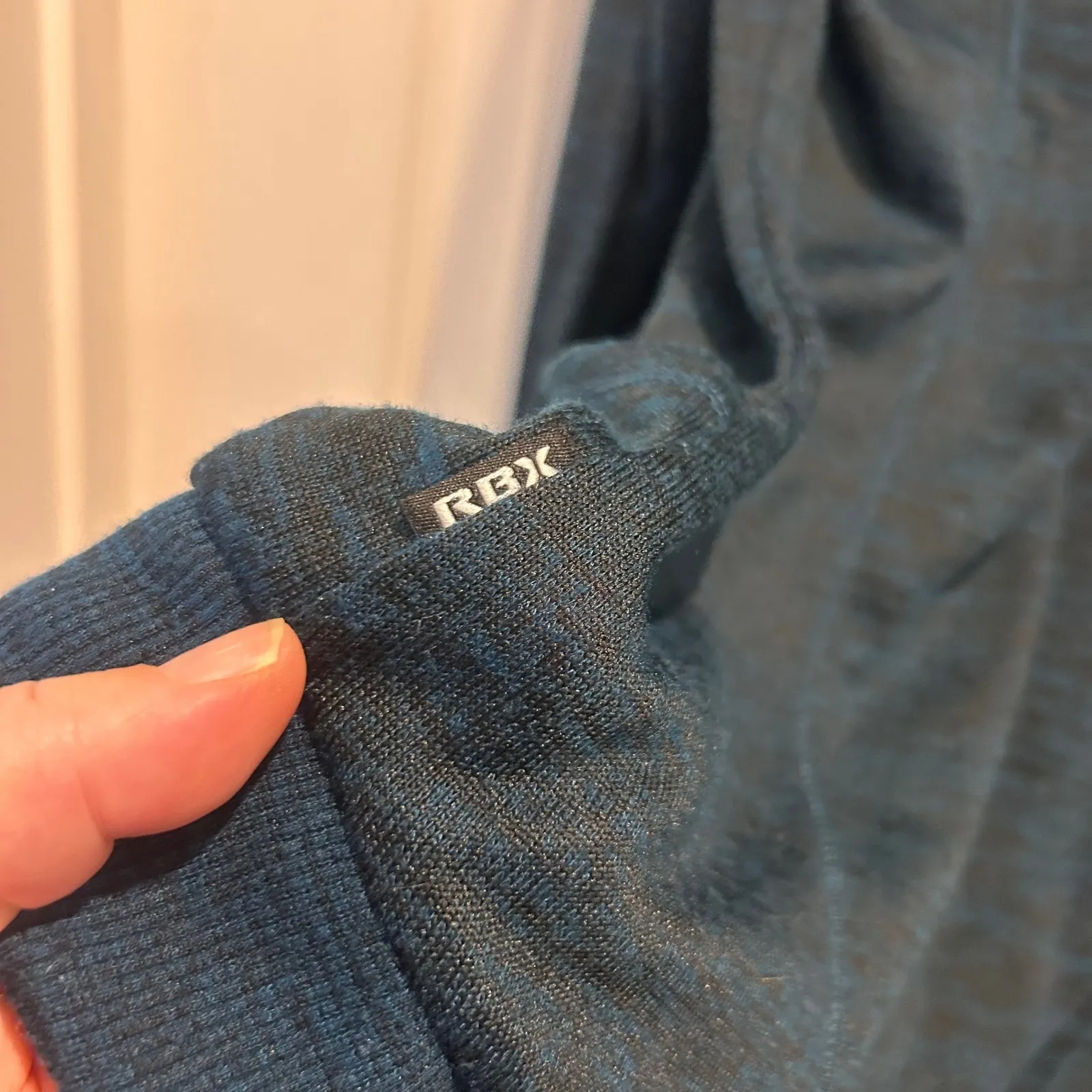 RBX Womens L Black Blue Heathered Cowl Neck Long Sleeve Pullover Top Pockets Size undefined - Image 6