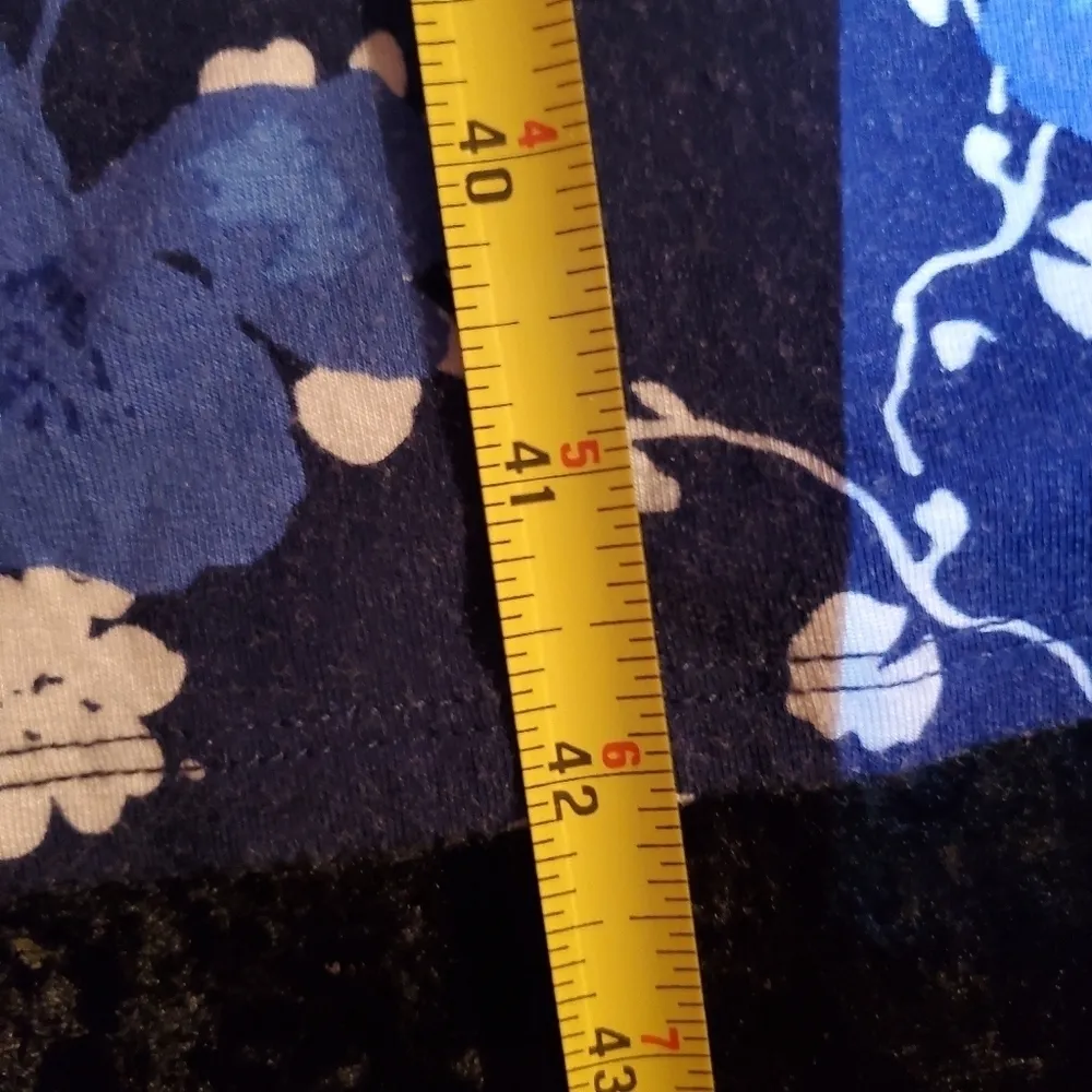 MERONA Dress M Blue Floral Stretch Faux Wrap - Image 16