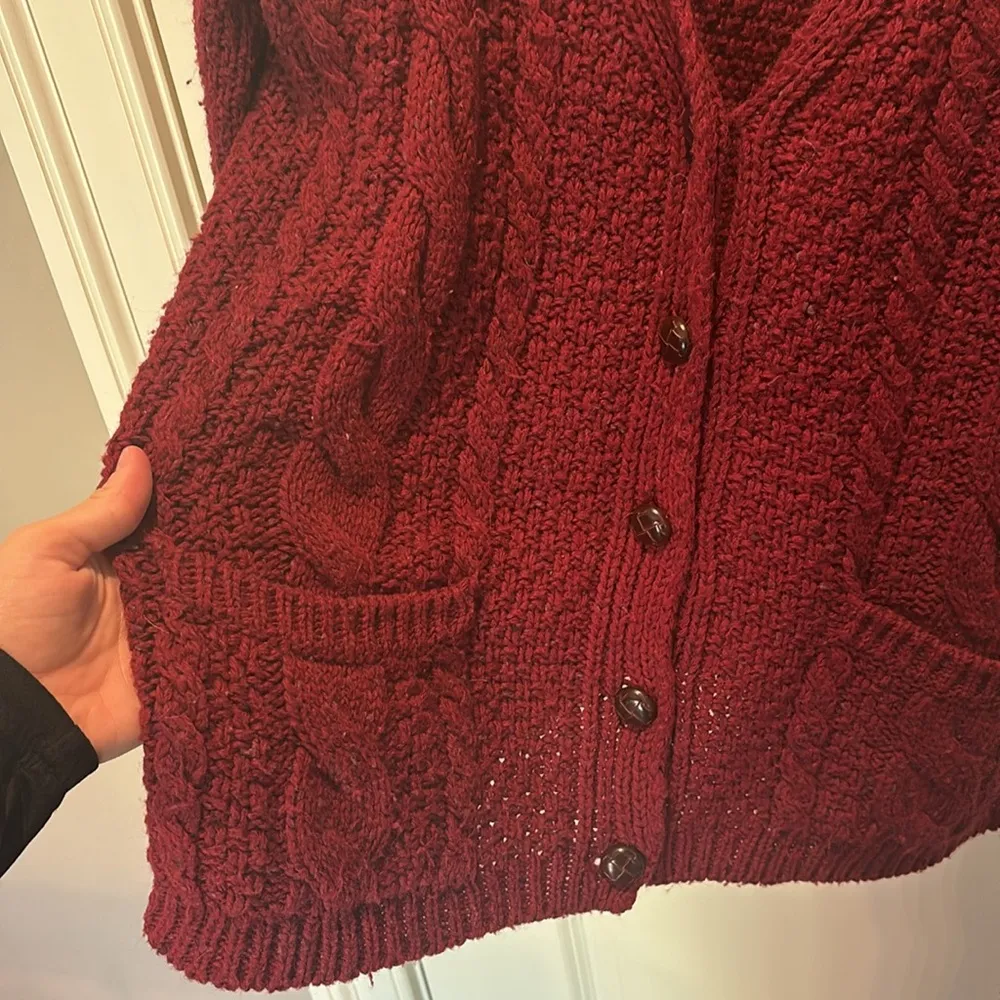 BDG maroon chunky oversized cardigan - Image 2