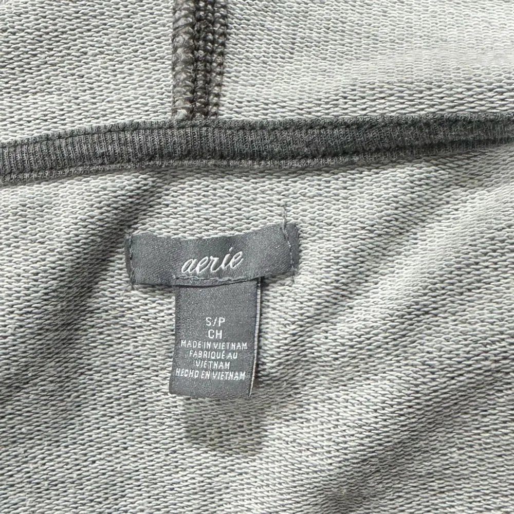 Aerie Grey V Neck Pullover Hoodie Women’s Small - Image 2