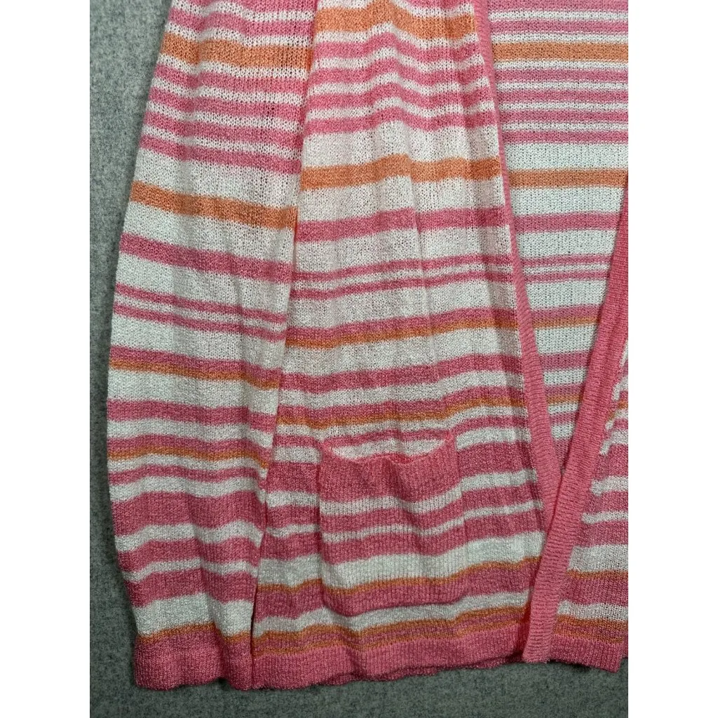 NWT White Stag XL Womens Cardigan Sweater Pink Striped Long Sleeve Open - Image 11