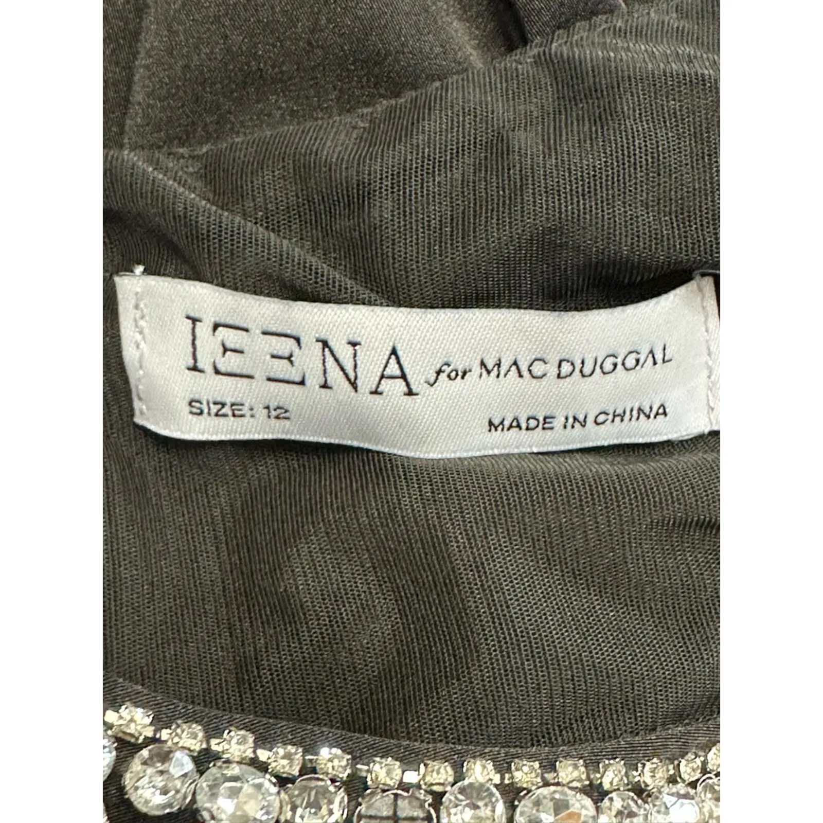 Mac Duggal Maxi Dress Sheath Silhouette Sleeveless Beaded Neck Black W 12 NWT - Image 10