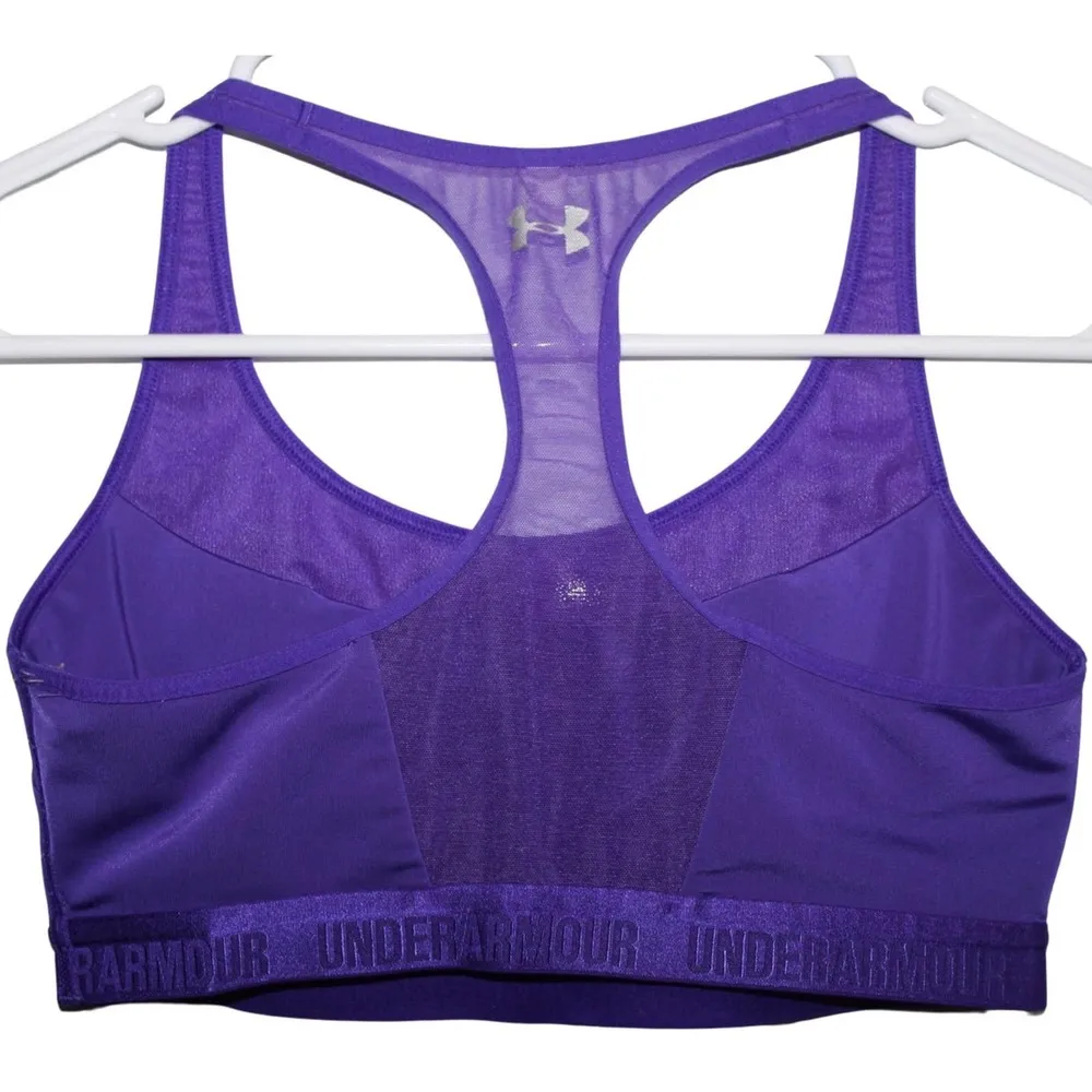 Women's Under Armour Purple Athletic Compression Racerback Sports Bra Size Small - Image 2