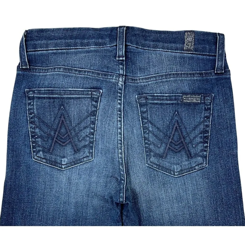 7 for all Mankind A-Pocket Bootcut Jeans Womens 26L Long Dark Blue 7FAM Mid-Rise - Image 6